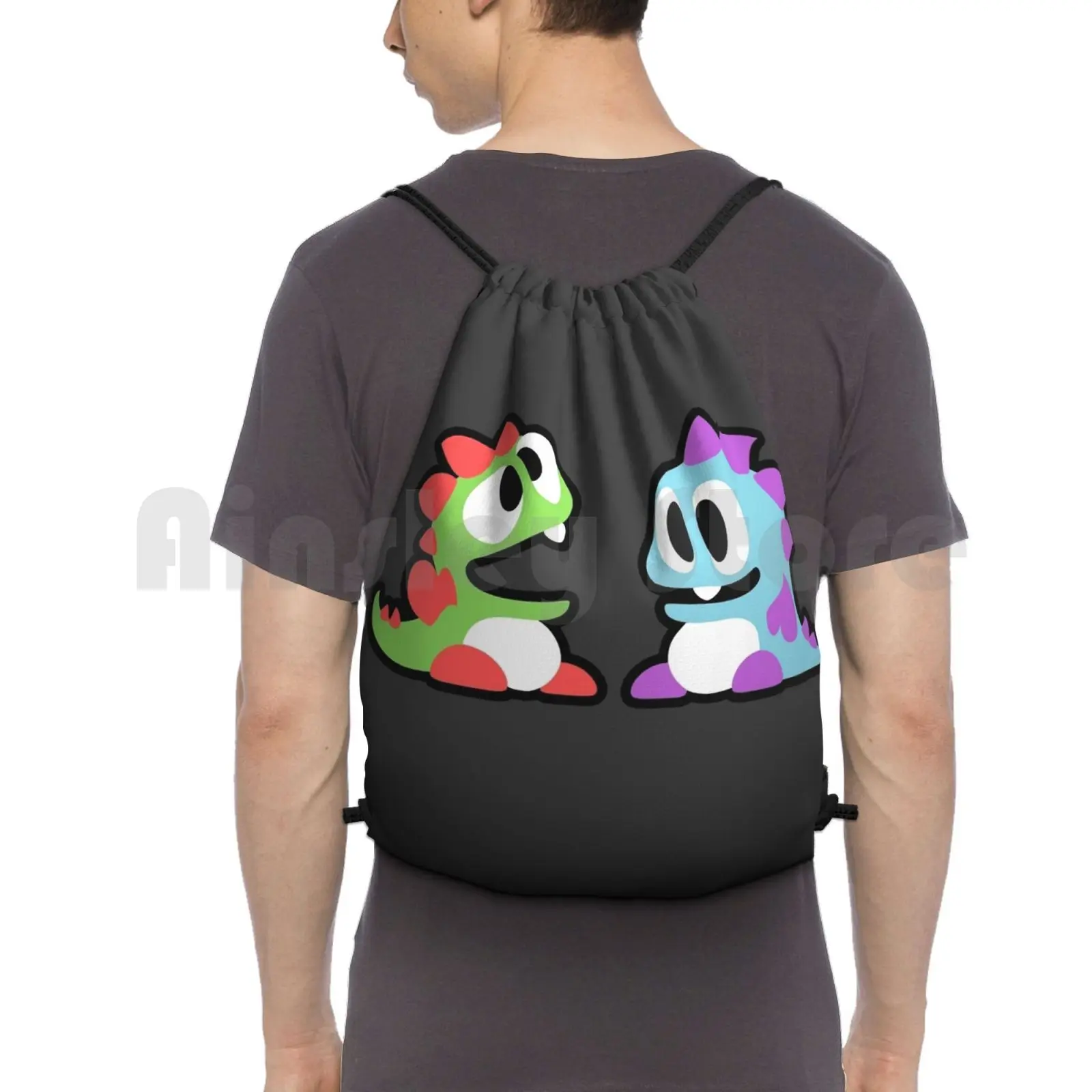 Bubble Bobble Backpack Drawstring Bags Gym Bag Waterproof Bubble Bobble Nes Gaming Retro 80s Video Games