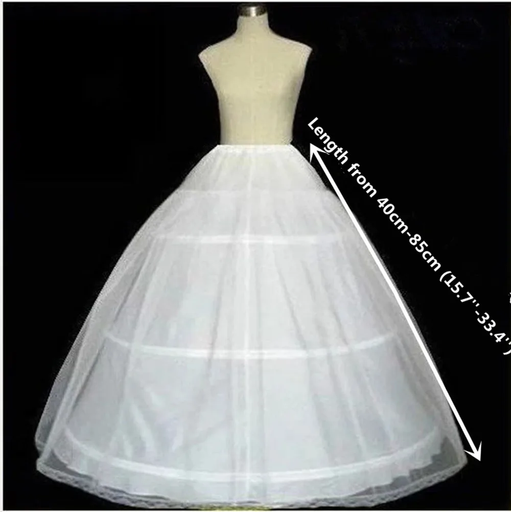 7Size Fit 2-18Years White Toddler Petticoat for Girls Crinoline Underskirt Flower Girl Ball Gown Dress Puffy Skirt Jupon 3 Hoops