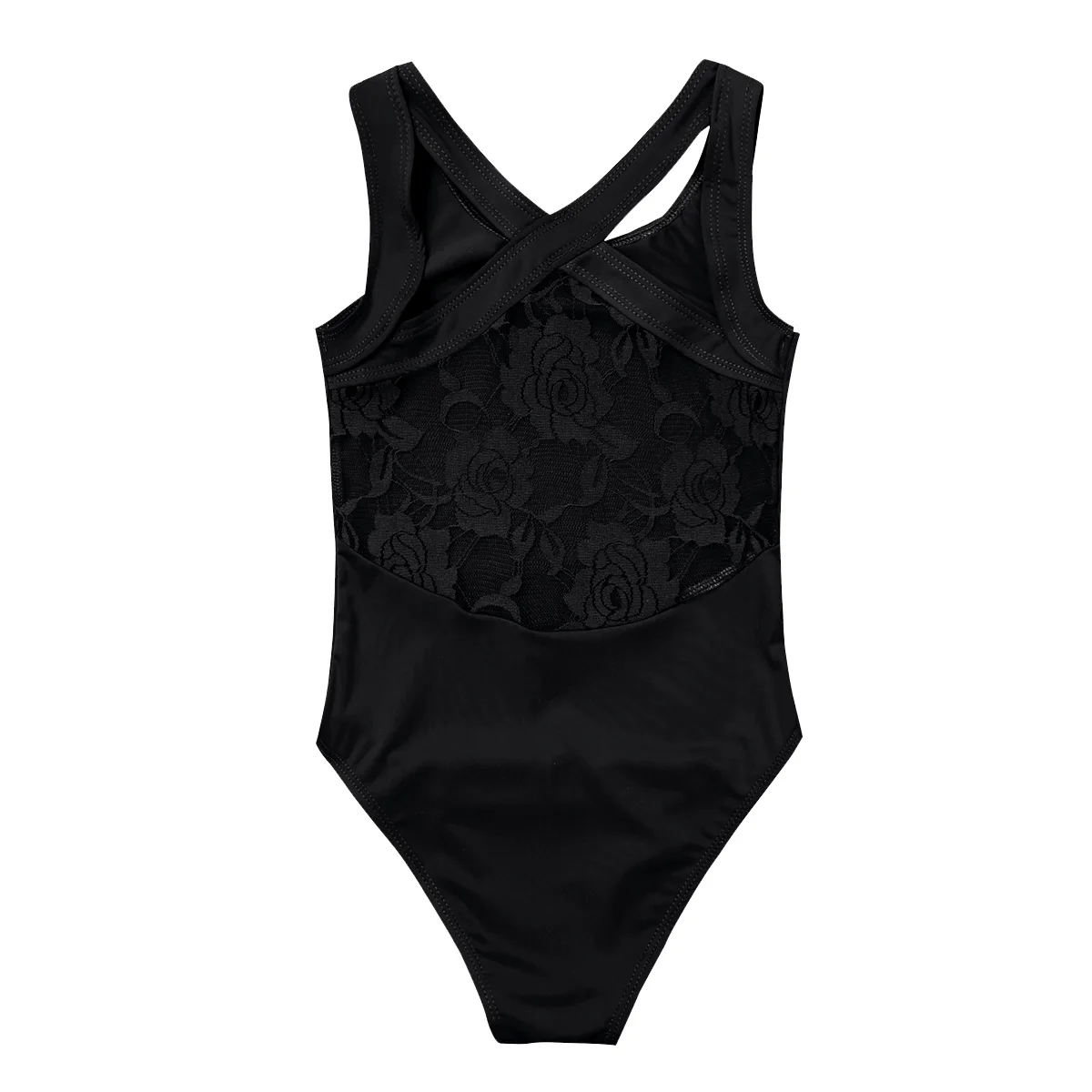 Trẻ Em Thực Hành Dancewear Hoa Ren Lưng Co Giãn Thể Thao Bodysuit Bé Gái Ba Lê Thể Dục Dụng Cụ Leotard Thi Đấu Vũ Trang Phục