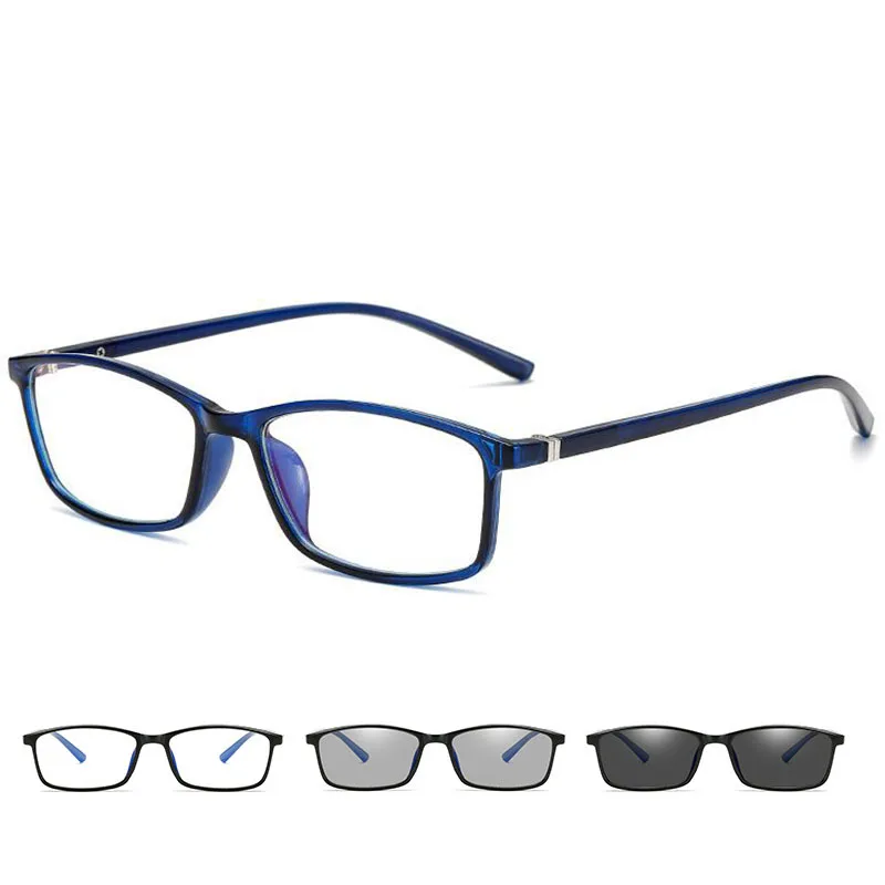 TR90 Thin Frame Change Color Eyewear Photochromic Glasses Women Men Prescription 0 -0.5 -1.0 -1.5 -2.0 -2.5 -3.0 To -6.0