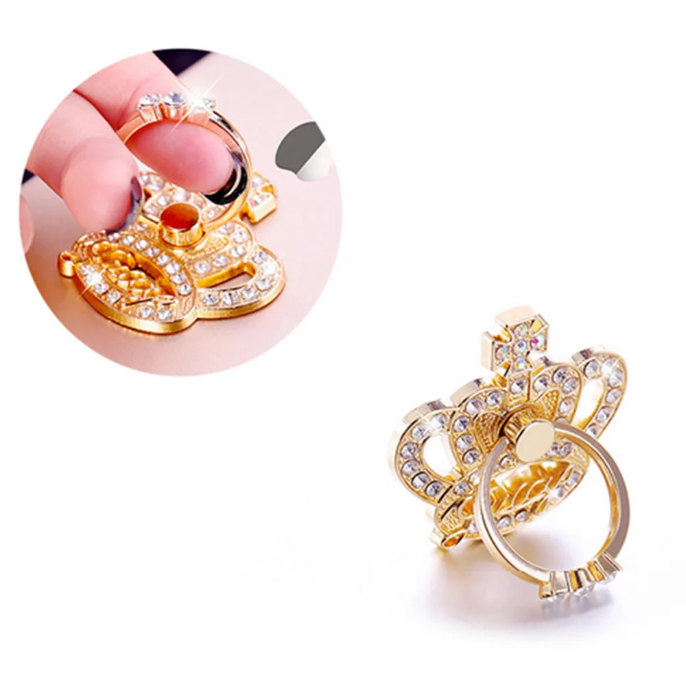 Kim Cương Bướm Kim Loại Điện Thoại Di Động Nhẫn Điện Thoại Thông Minh Đứng Ổ Cắm Cho iPhone Samsung Huawei Xe Đứng