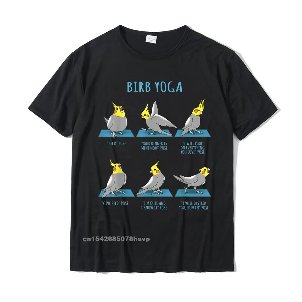 Funny Cockatiel Yoga Poses Birb Memes Cute Parrot Doodle T-Shirt Brand New Cosie Top T-Shirts Cotton Mens Tops Shirts Cosie