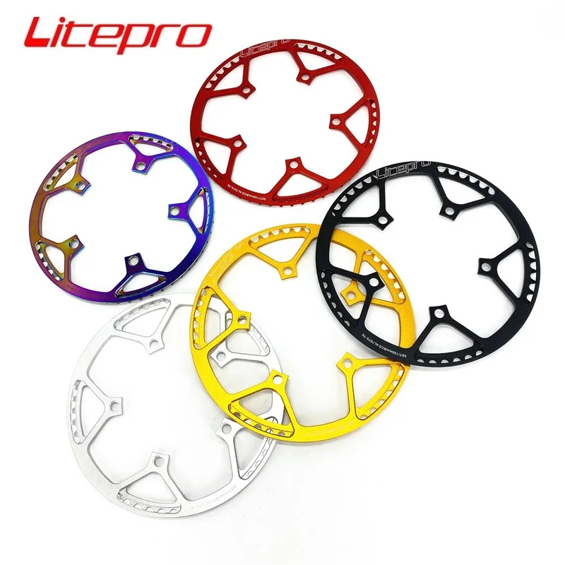 Litepro Folding Bike Single Speed Chain Wheel 130 BCD 45T 47T 53T 56T 58T Chainring Chainwheel Covering Aluminum Alloy Sprocket