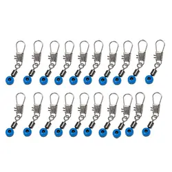 100 Uds./50 Uds./20 piezas/10 Uds. Sedal azul para enganchar eslabones, Conector de Clip de caña para pescar