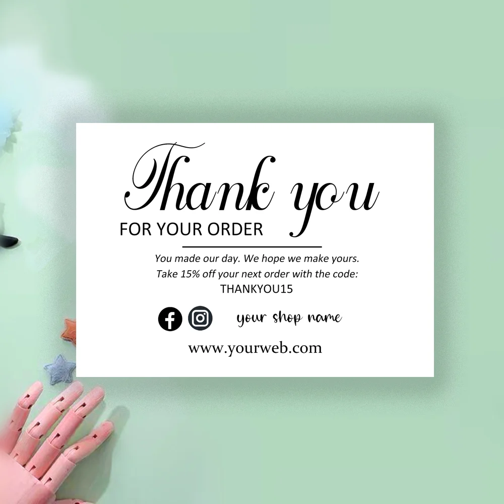 

Business Thank You Insert Cards, Thank You for Your Order Inserts, Packaging, Thank You Parcel