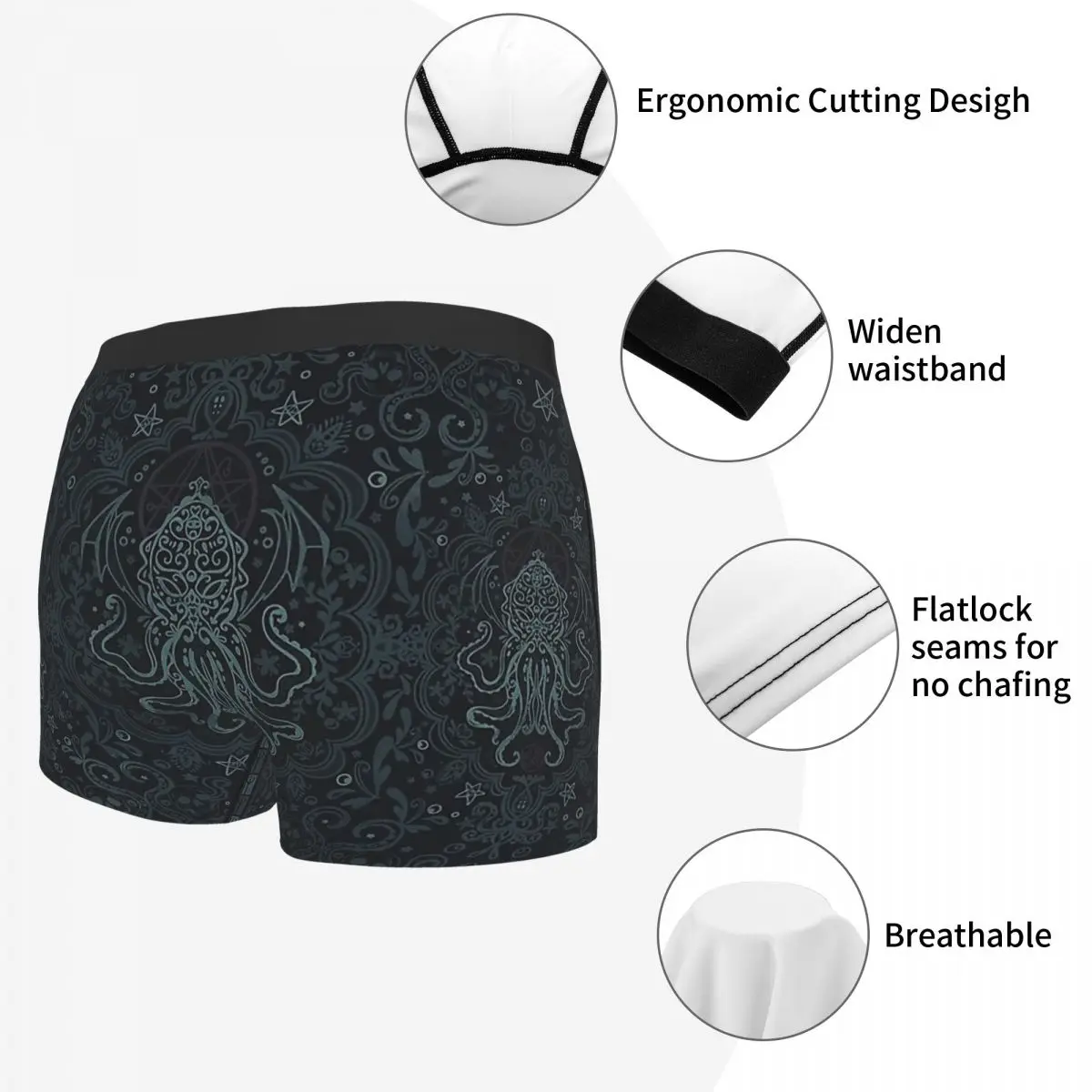 Cool Cthulhu Mythos HP Lovecraft Horror Great Old Ones Underpants Homme Panties Man Underwear Ventilate Shorts Boxer Briefs