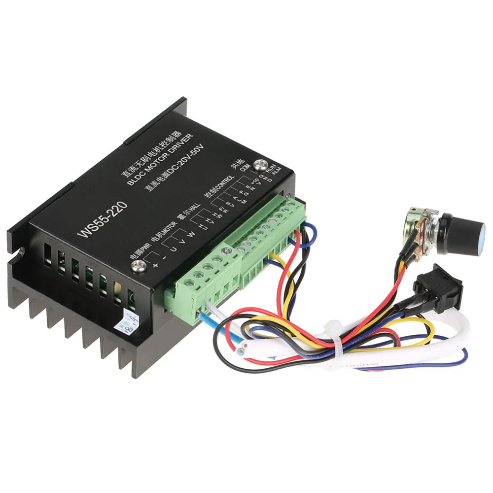 WS55-220 DC 48V 500W CNC Brushless Spindle BLDC Motor Driver Controller Hot