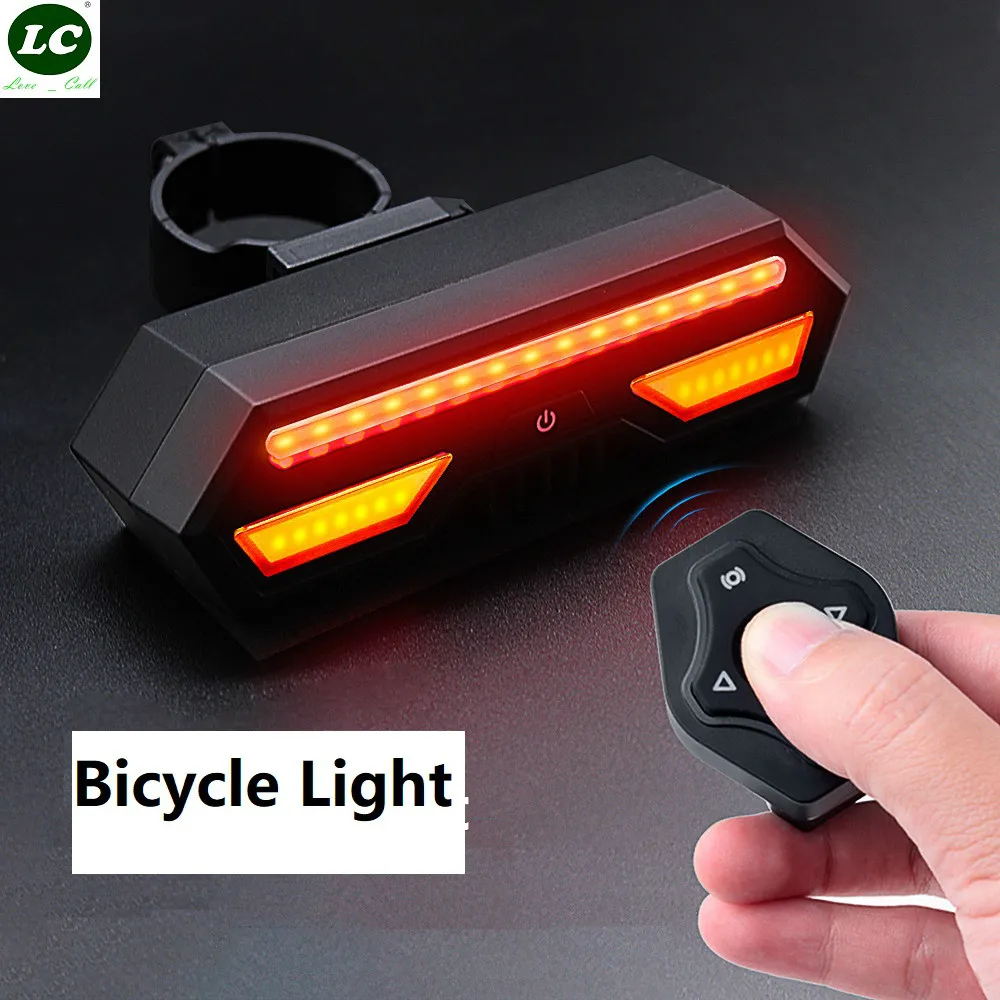 Bicycle Light USB Charging Taillights Wireless Remote control Led Bicycle Turn Signal Mountain Bike Taillight Warning Light