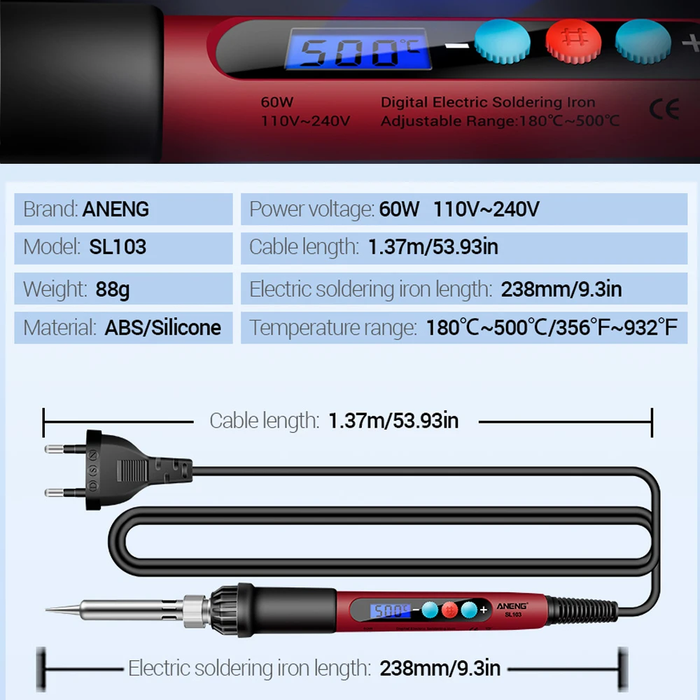 RDDSPON Adjustable Temperature Electric Soldering Iron Kit 60W Welding Solder Rework Station Heat Pencil Repair Tools  220V 110V