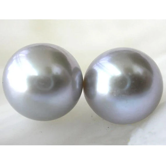 

Unique Pearls jewellery Store 12mm Gray Round Freshwater Pearl Stud Earring Charming Women Gift Jewelry Fast Shipping