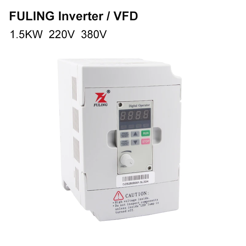 

FULING Inverter VFD 1.5KW 220v 380v Variable Frequency Drive 7A CNC Milling Machine Spindle Motor Speed Control Drive