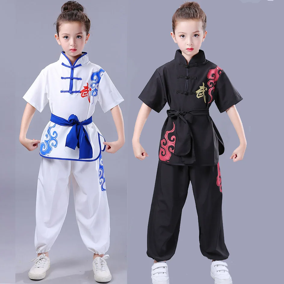 Traditional Chinese Wushu Costume for Boys Girls Kid Tai Chi KungFu Uniforms Short Long Sleeve Costumes Martial Arts outfit