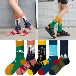 New Products European and American Street Men and Women Couples Tide Socks Cartoon Jacquard Breathable Personality Street Dance