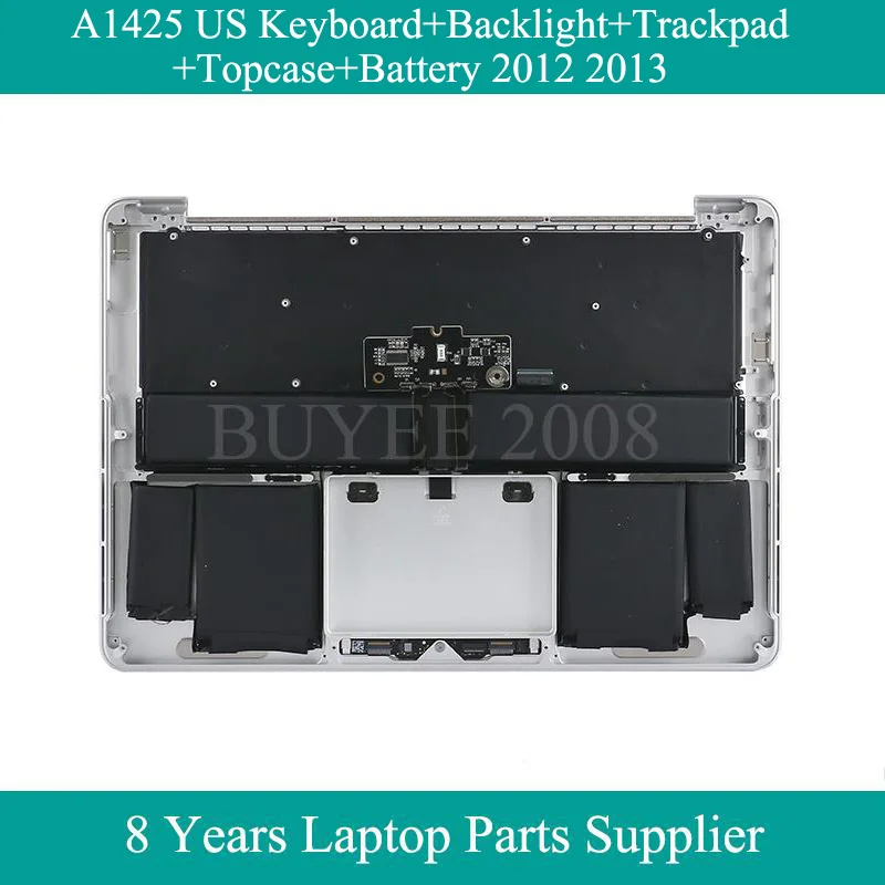 

13" A1425 2012 2013 Year For Macbook Pro A1425 US Swedish Keyboard Backlight Topcase Touchpad Trackpad A1437 Battery Assembly