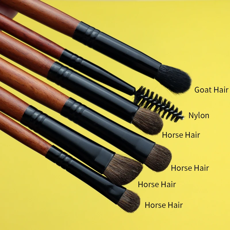 OVW 4pcs Pony/ Goat Hair Makeup Eye Shadow Brush Set Tapered Blending Brush Make up Brushes Natural Hair Pro Kit