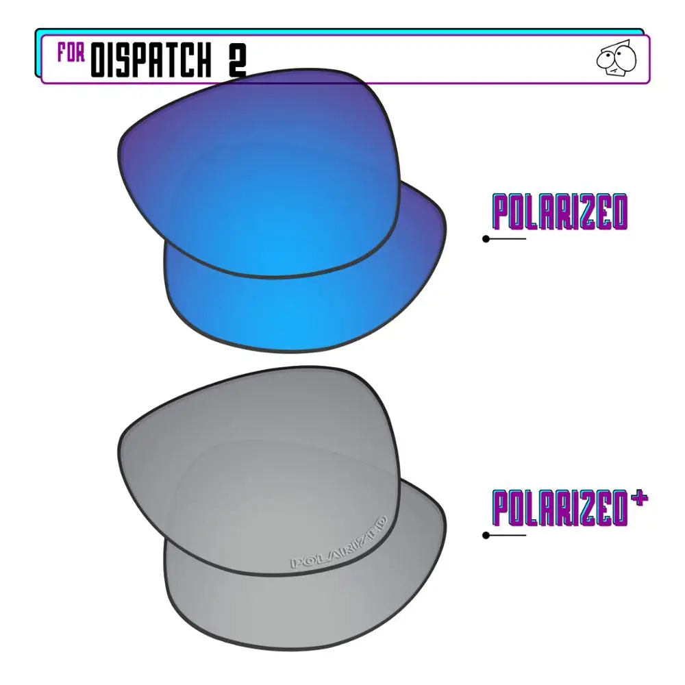 

EZReplace Polarized Replacement Lenses for - Oakley Dispatch 2 Sunglasses - Silver P Plus-Blue P