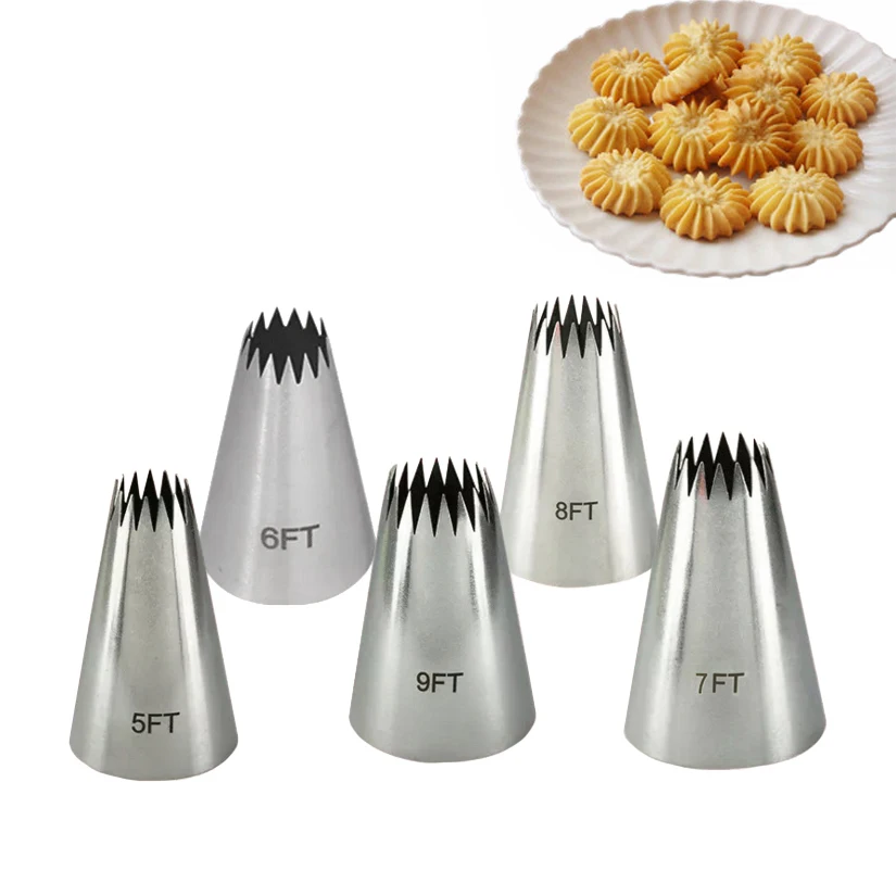 Large Size Open Star Tips Icing Piping Nozzles Cookie Cake Decorating Pastry Tip Sets Fondant Cake Tools