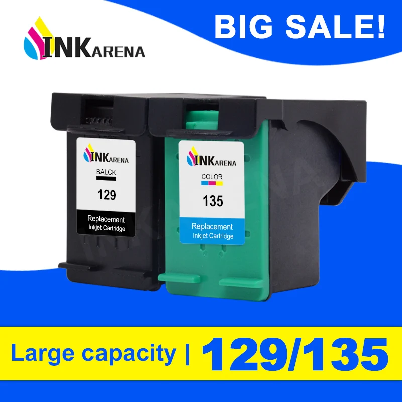 INKARENA printer ink cartridge replacement for hp 129 135 C4110 C4140 C4150 C4170 C4173 C4175 C4180 C4183 C4188 C4190 C4193