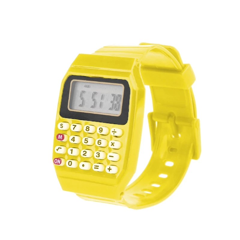 Fad Children Silicone Date Multi-Purpose Kids Electronic Calculator Wrist Watch D5QC