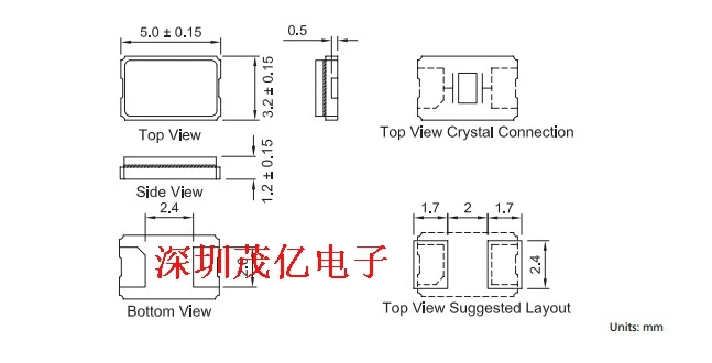 10pcs/ 5032 25MHZ 2P 2 feet NX5032GA 25M SMD passive crystal oscillator 5.0*3.2MM imported