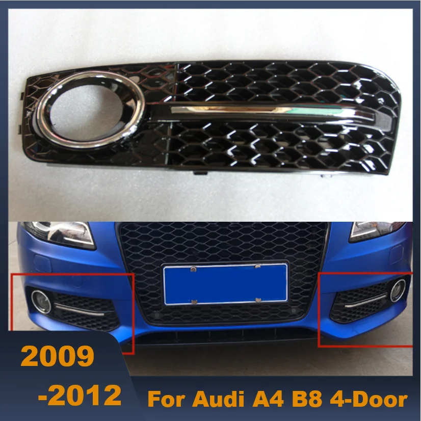 High Quality 2PCS/Set Front Fog Lamp Covers Light Mask Trim For Audi A4 B8 4-Door Non Sline Non S4 2009-2012