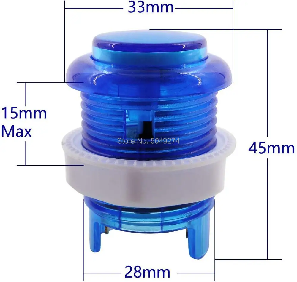 Arcade Kit fai da te hitbox Arcade USB Zero Delay Encoder con copia a 5 pin joystick sanwa LED 30mm pulsante moneta 1P 2P A PC TV PS2 PS3