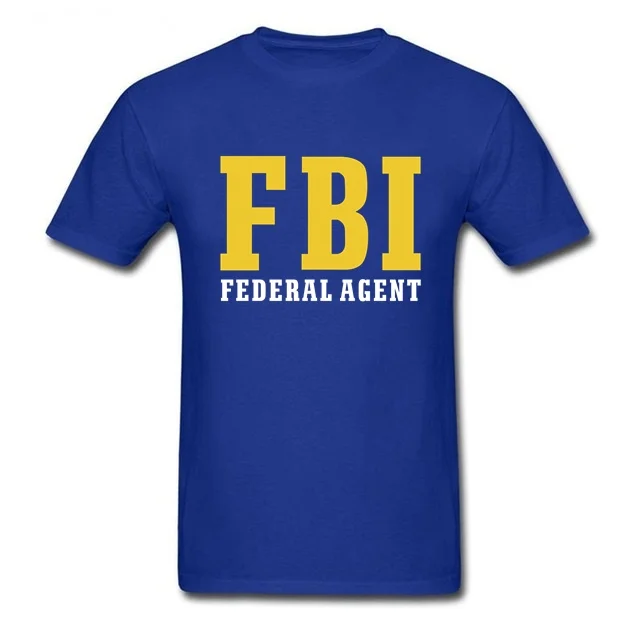 Men Pure Cotton Short Sleeve Tshirt Youth FBI Men T-Shirt Agent Secret Service Police CIA Staff Tee