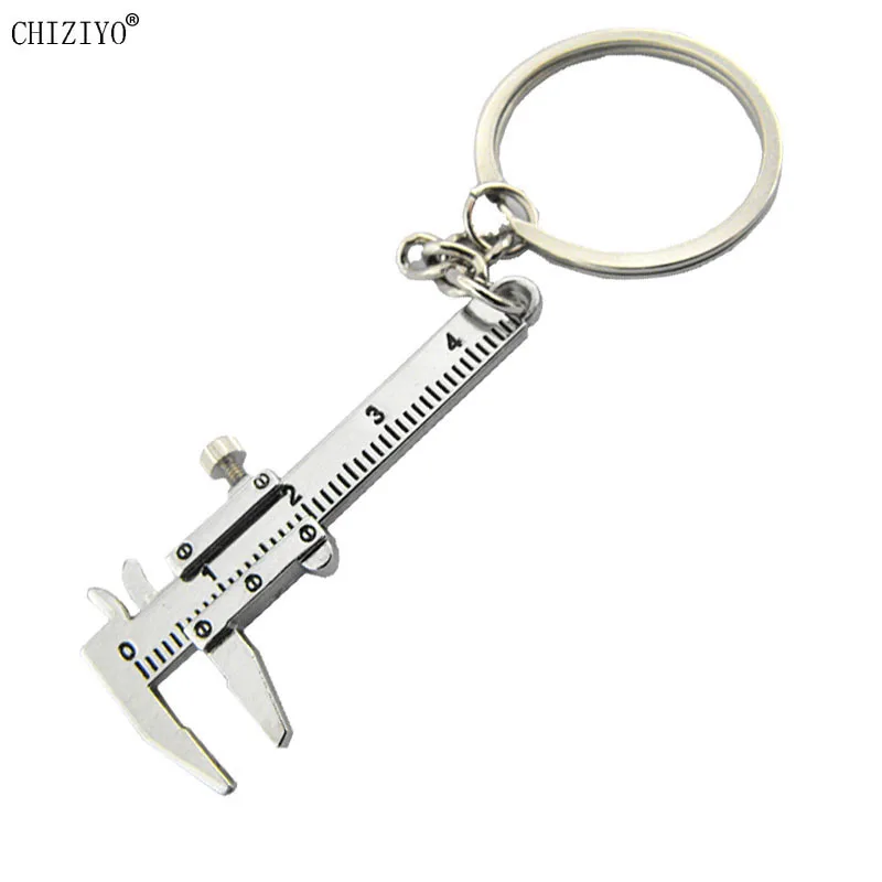 Silver Zinc Alloy Portable 0-4cm Mini Vernier Calipers Measuring Gauging Tools Keychain Key Ring Ruler Vernier Caliper