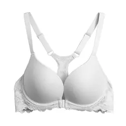 New Front Close Thin Cup Women Bras Racerback Push Up Strength Y-line Lace Sexy Bra Plus Size 30 32 34 36 38 40 42 44 A B C D E