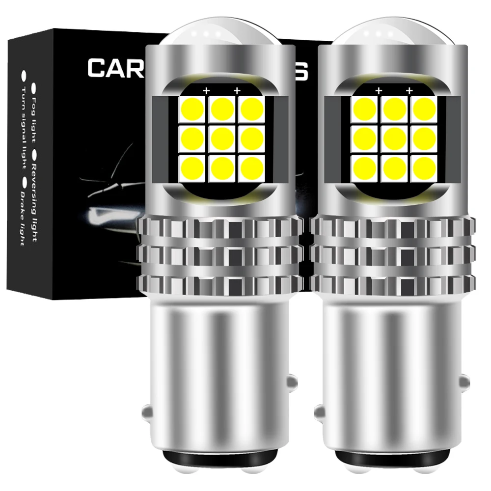 2Pcs P21W Led 1156 T20 W21/5W 7443 P21/5W 3157 1200LM W21W Car Bulb 7440 BA15S BAY15D PY21W Auto DRL Light 1157 White 12V Lamp