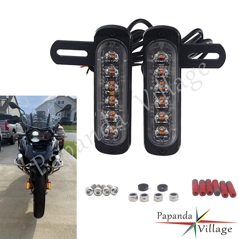 

12V B6 Auxiliary LED Running DRL Light Fork Decoration Lamp License Plate Lights Universal For Cafe Racer Scooter ATV UTV Truck