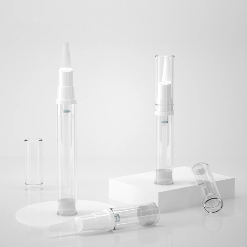 Botella transparente con bomba de crema cosmética sin aire, 5/10/15ml, contenedores rellenables con dispensador de tamaño de viaje/botella de viaje con bomba de base