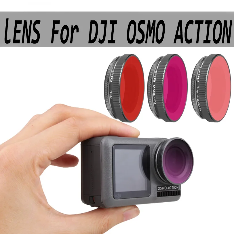 Für DJI OSMO ACTION Kamera Filter Tauchen Rot Magenta Rosa Farbe Filter Für Osmo Action UV Polar Optische Glas Objektiv zubehör