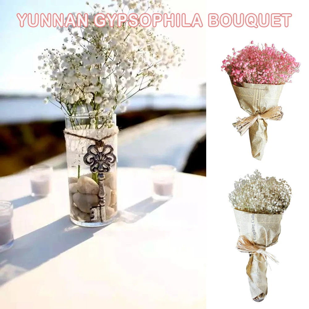 Gypsophila Natural Dried Flowers Bouquet Decoration Ornament DIY Craft Gifts Packing Sky Stars Flowers Photo Props Home Decor