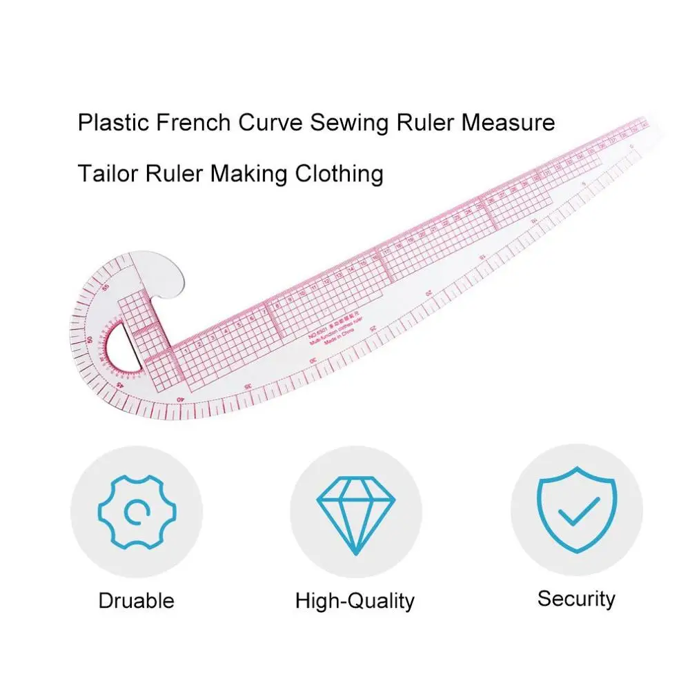 Multifunction 6501 Plastic French Curve Sewing Ruler Measure Tailor Ruler Making Clothing 360 Degree Bend Ruler Tools