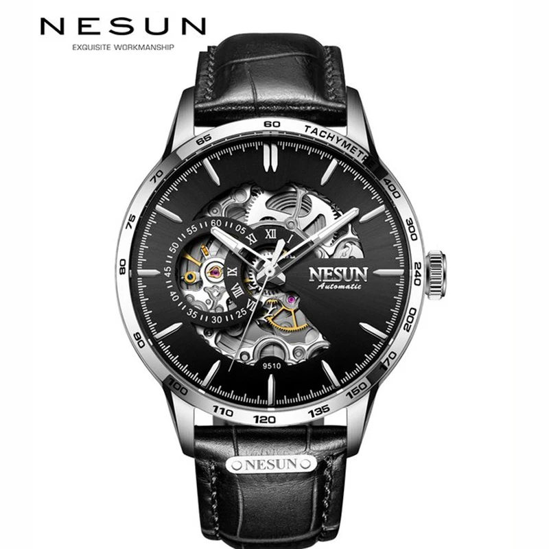 New Switzerland NESUN Automatic Mechanical Watch Luxury Brand Men\'s Watches Skeleton Watch Sapphire Waterproof Tachymeter N9510