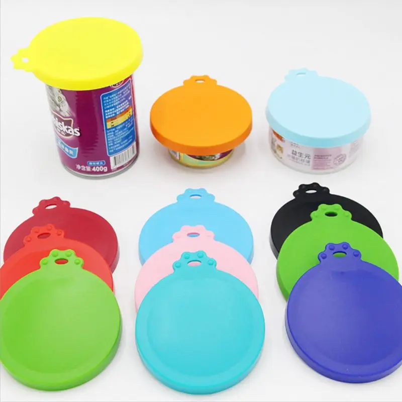 Portable Silicone Dog Cat Canned Lid Pet Food Cover Eco-friendly Practical Storage Lids Fresh-keeping Covers