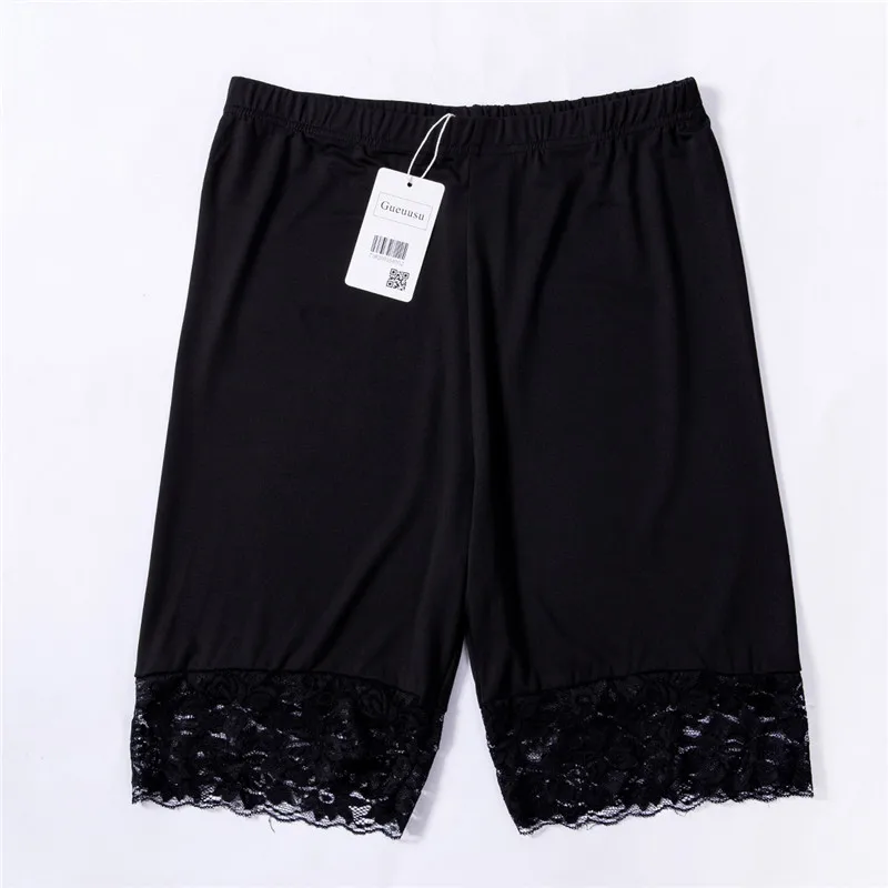 Frauen Dame Spitze Elastische Sicherheit Unterwäsche Shorts Hosen Shorts Plus Größe Mutterschaft Schwarz Weiß XL-4XL