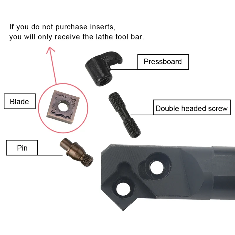1pc S20R-MSSNR12 S25S-MSSNR12 Internal Turning Tool Holder SNMG Carbide Inserts Lathe Bar CNC Cutting Tools Set