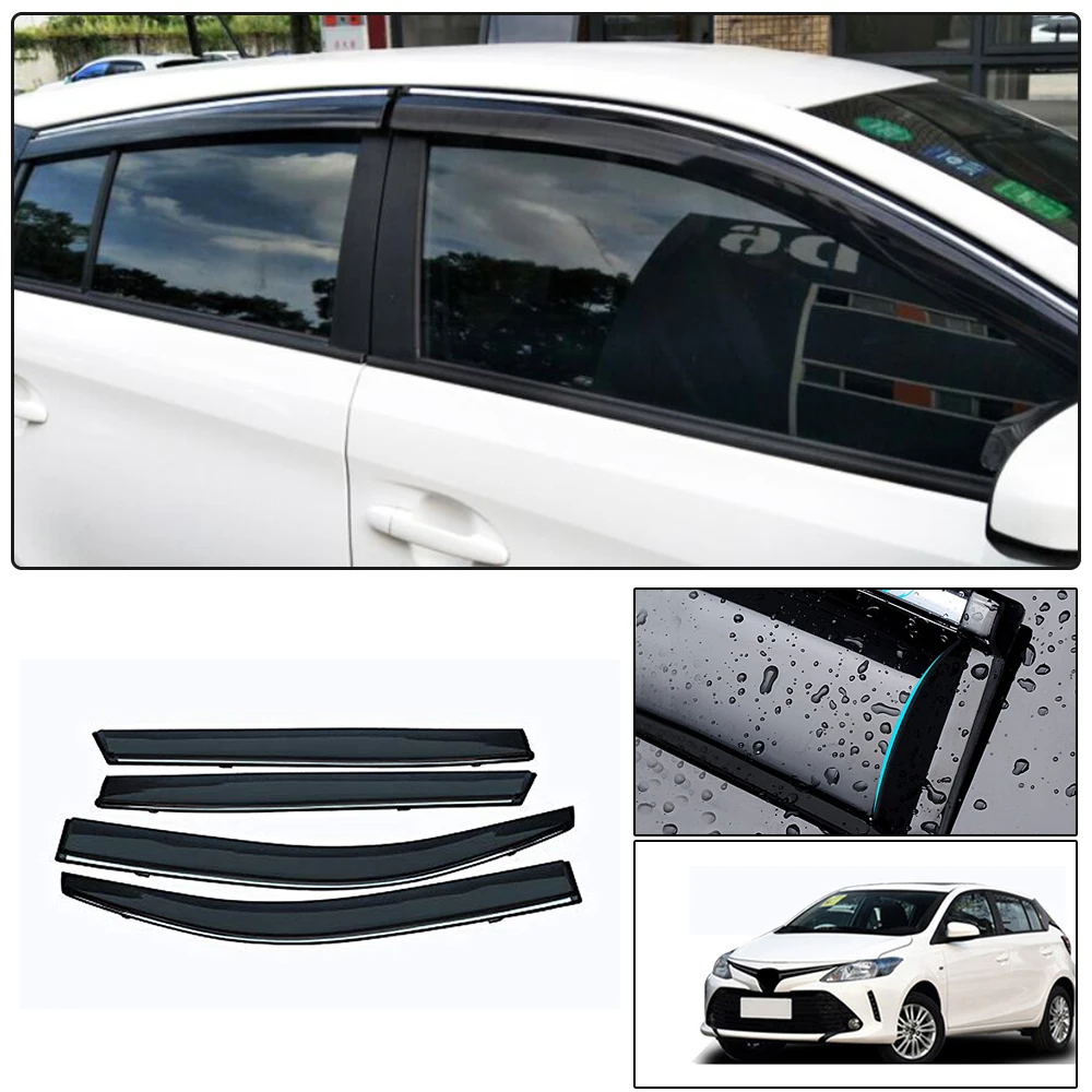 

For VIOS FS Hatchback 2017 Window Visor Smoke Car Window Visors For TOYOTA YARIS L 2014-2018 Car Sun Rain Guard Wind Deflectors