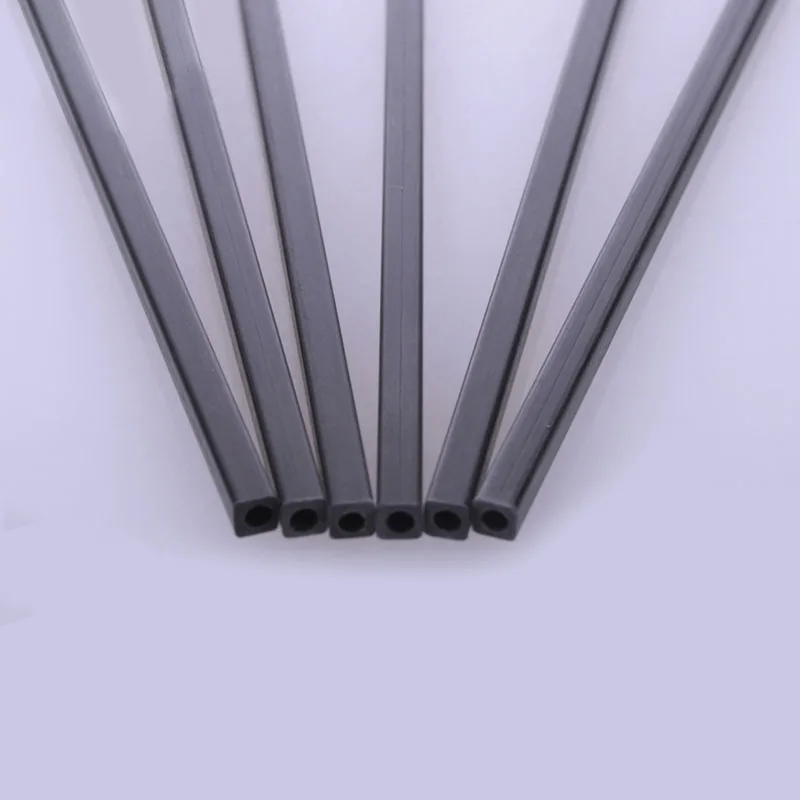 Barra oca quadrada de fibra de carbono, 5 peças, eixo de biela reforçado para avião rc, modelo 200mm de comprimento