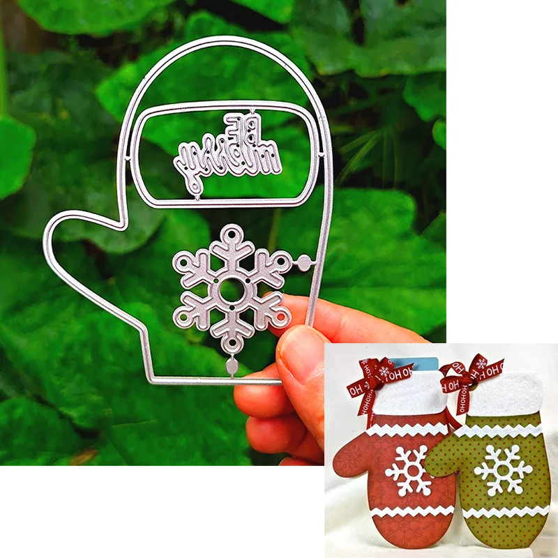 Metal cutting die for Christmas DIY scrapbook album greeting card 3D creative snowflake glove template 2021 NEW