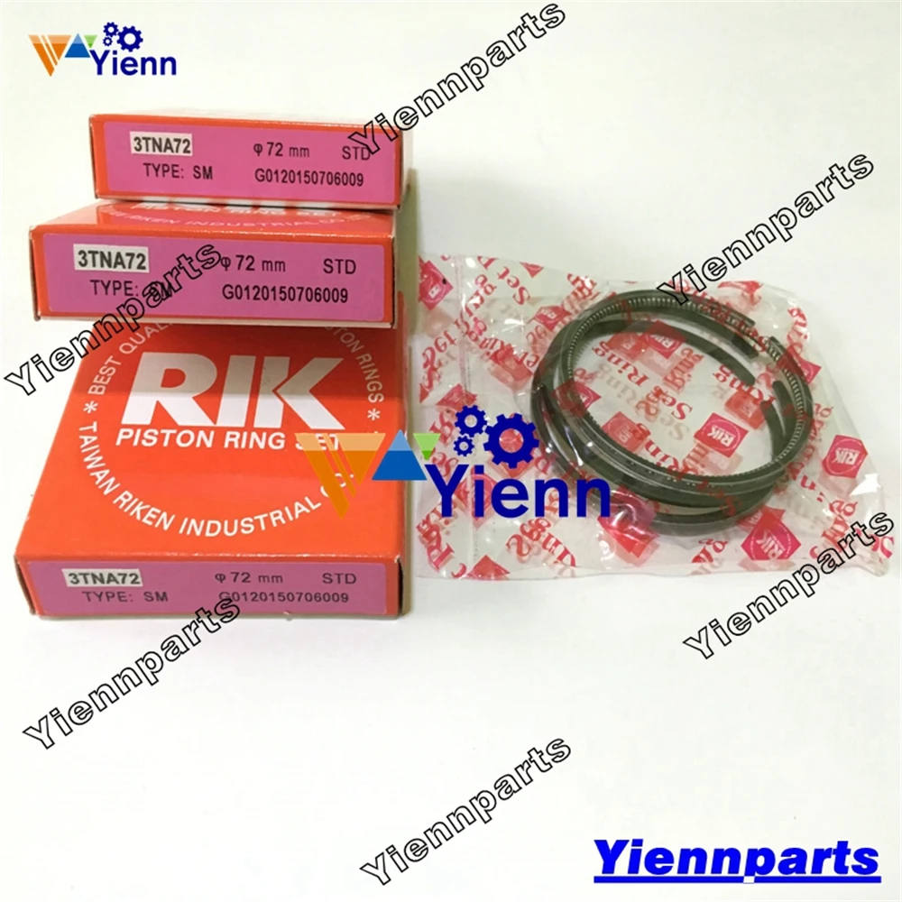 3TN72 3TNA72 3TNE72 3TNA72-U3C 3TNA72L Piston Ring Set YM719620-22500 For Yanmar  Engine Repair Parts