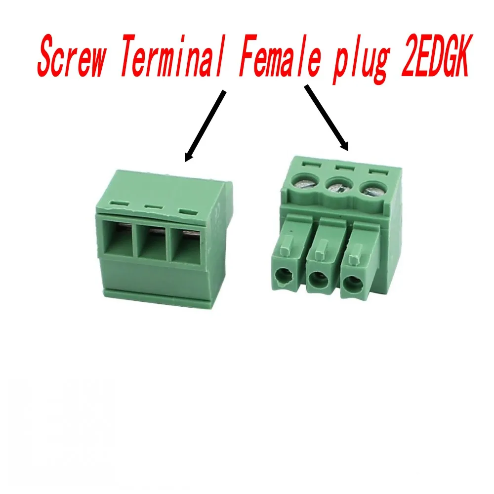100 Stück 3,5mm Rastermaß KF2EDGK Schraubklemmen für Leiterplatten, rechtwinklige 2/3/4-polige Stecker/Buchsen, steckbare Morsettiera-Verbinder – Detail 12