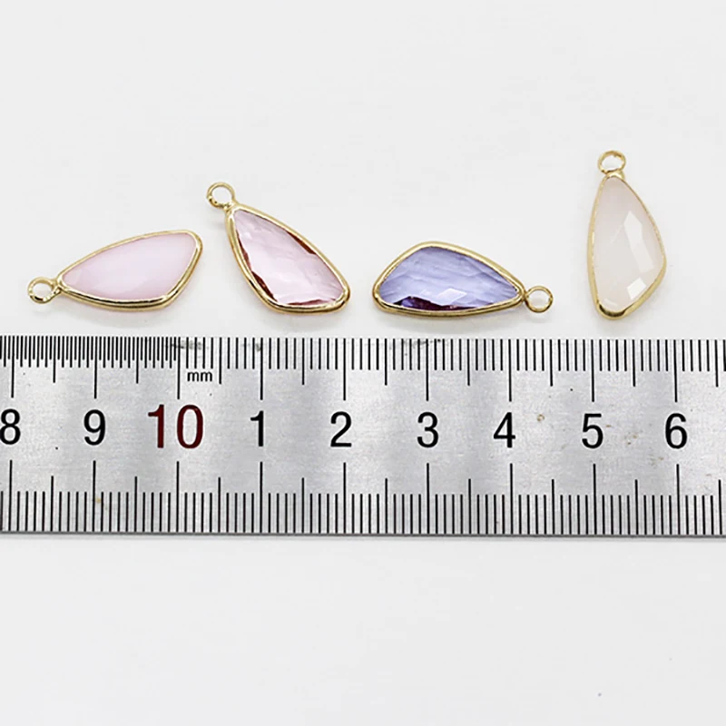 12p leaf Shape 2sizes Charms Quartz Crystal Opal Blue Purple Birthstone Pendant for Necklace Bracelets DIY Jewelry Connectors