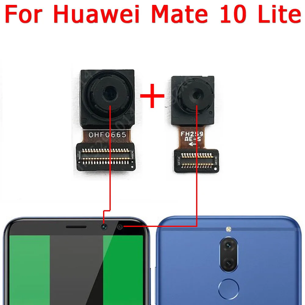 كاميرا أمامية وخلفية لهاتف haway mate 10 lite و mate 10 10 lite ، جزء بديل ، كاميرا أمامية وخلفية