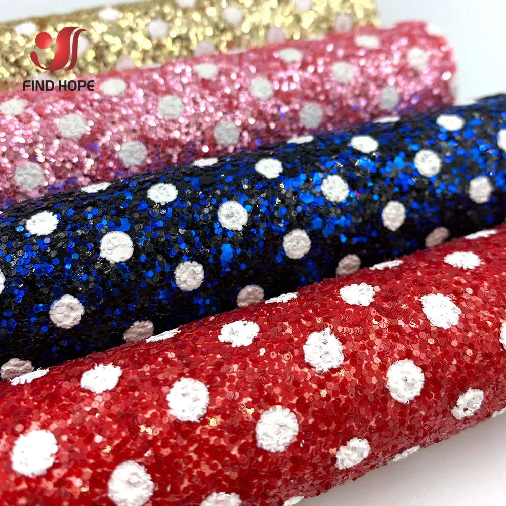 20*30cm Blätter Tupfen klobige Glitzer Pailletten Vinyl Pu Kunstleder Stoff funkeln DIY Handwerk Brosche Bogen handgemachte Ohrring Dekor