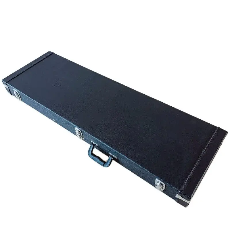 

Rectangle Wood Guitar Hardcase Black Electric Guitar/ Electric Bass Guitar Case Cover Stainless Steel Buckle Portable with Lock