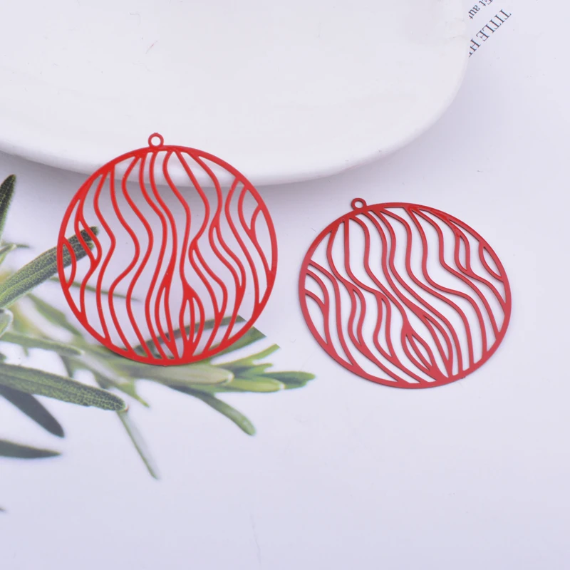 30 Stück Ab6568 35*37mm Filigrane Runde Anhänger für DIY-Schmuck- und Ohrringherstellung – Detail 11