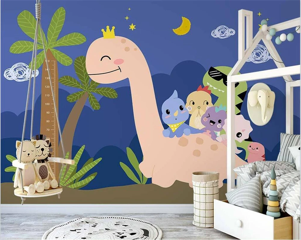 

beibehang papel de pared Custom modern nordic hand-painted cartoon dinosaur children room background wallpaper papier peint